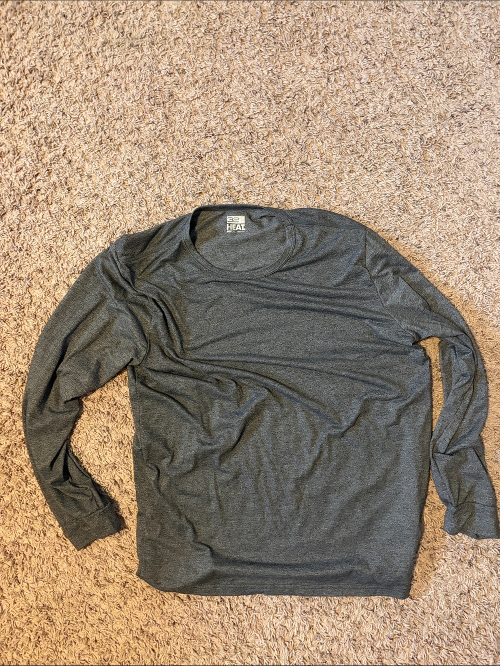 32 Degrees Men's Long-Sleeve Performance Tee - Charcoal Gray